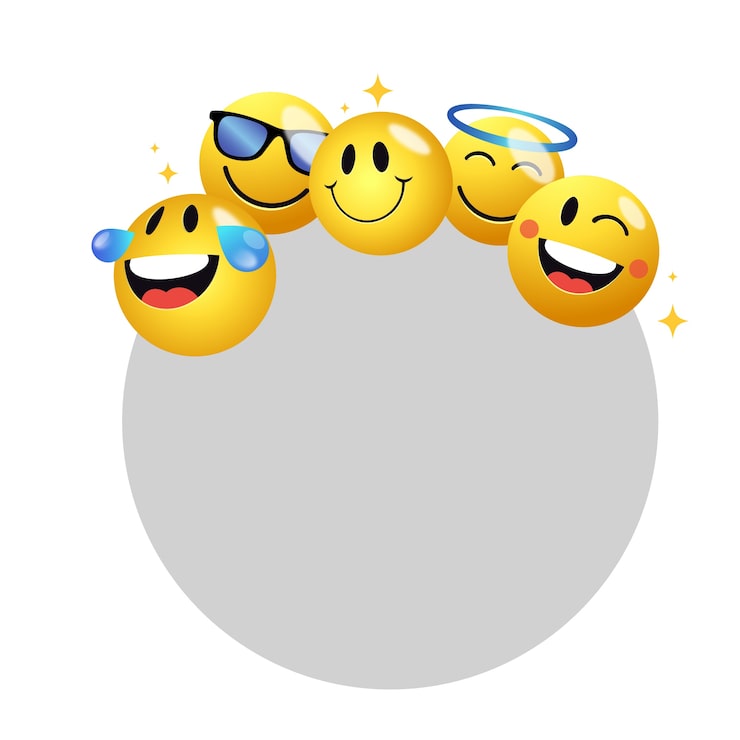 PSD gratuito el marco de emoji 3d está aislado.