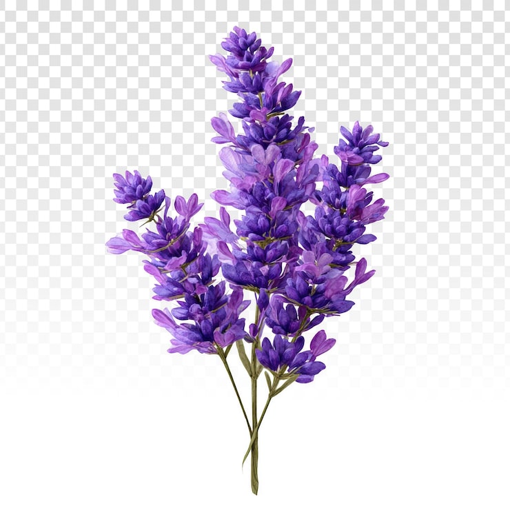 PSD gratuito mazzo di vivaci fiori di lavanda viola