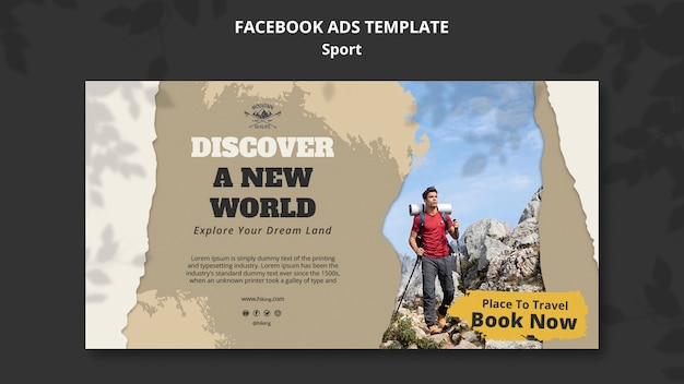 PSD Gratis mengerjakan konsep templat facebook