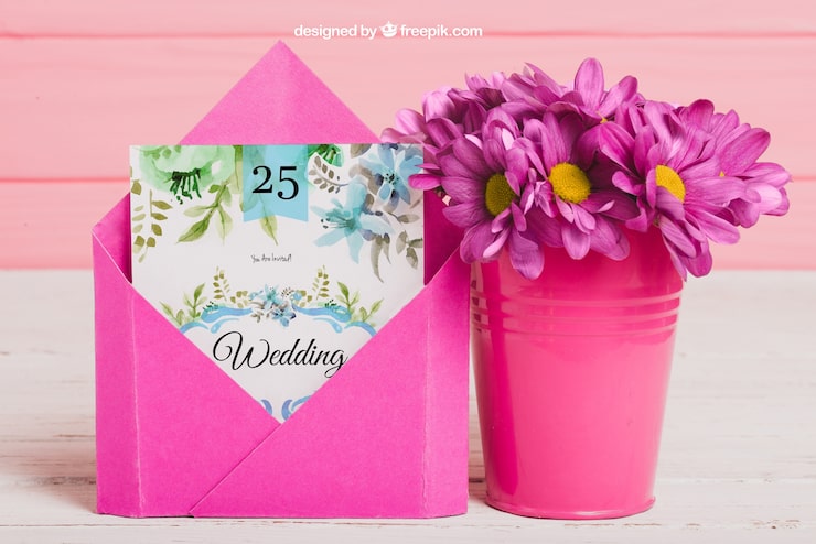 PSD gratuito mockup lindo de idea de boda