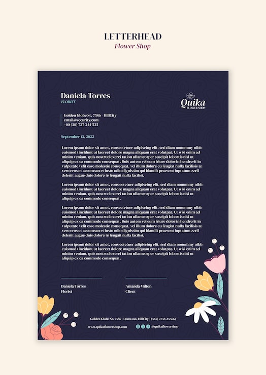 PSD gratuito modello di attività di fioreria