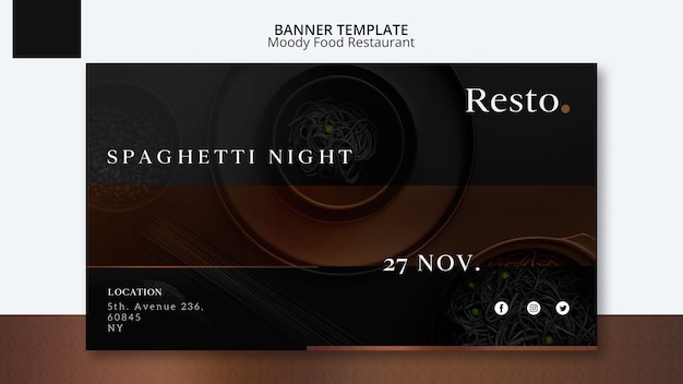 PSD gratuito modello di banner cibo lunatico