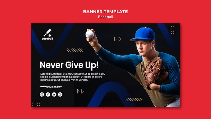 PSD gratuito modello di banner di baseball