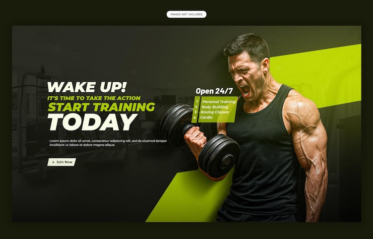 PSD gratuito modello di banner web per palestre e fitness