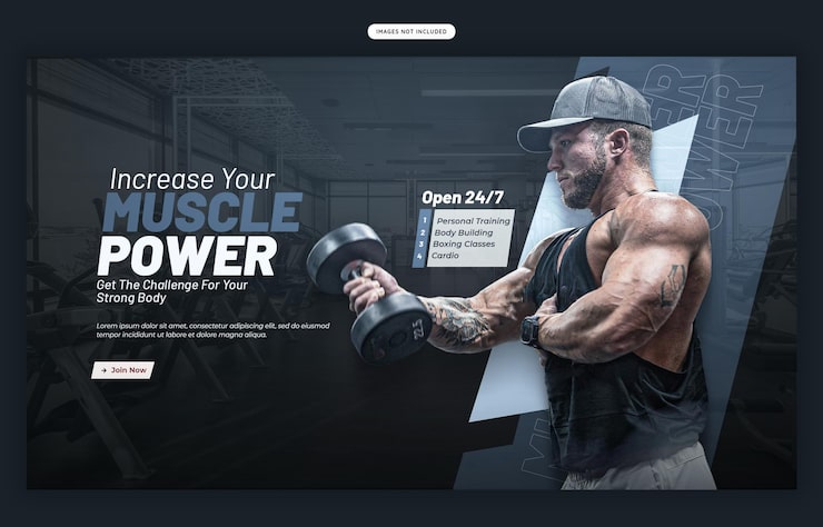 PSD gratuito modello di banner web per palestre e fitness