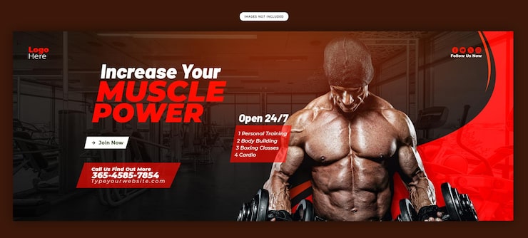PSD gratuito modello di banner web per palestre e fitness
