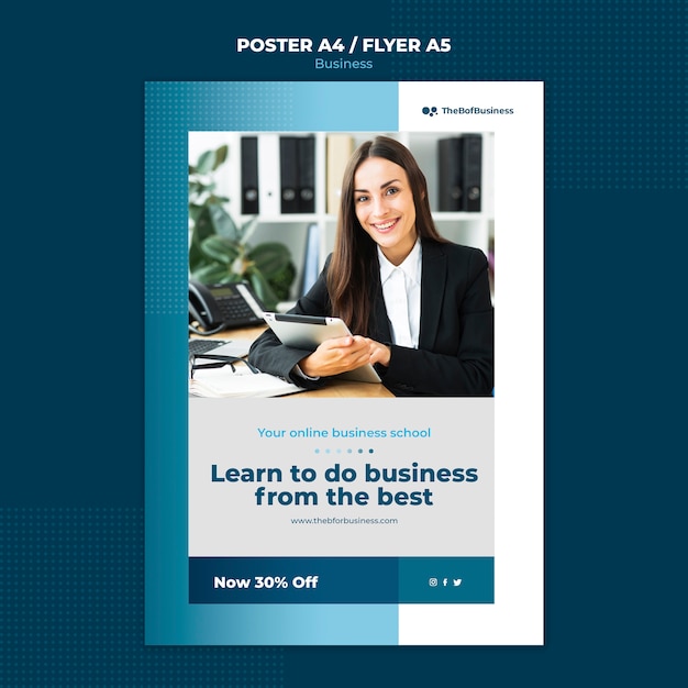 PSD gratuito modello di business design piatto