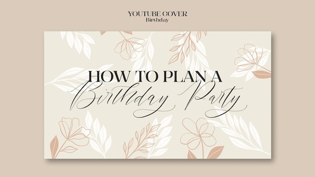 PSD gratuito modello di compleanno dal design piatto