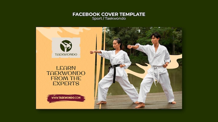 PSD gratuito modello di copertina facebook taekwondo
