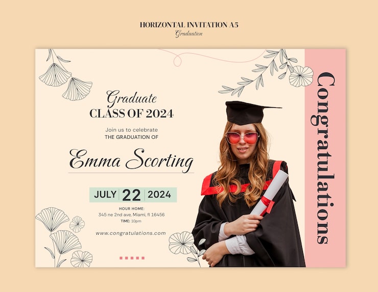 PSD gratuito modello di graduazione