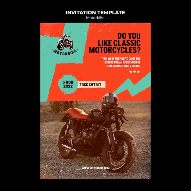 PSD gratuito modello di moto dal design piatto