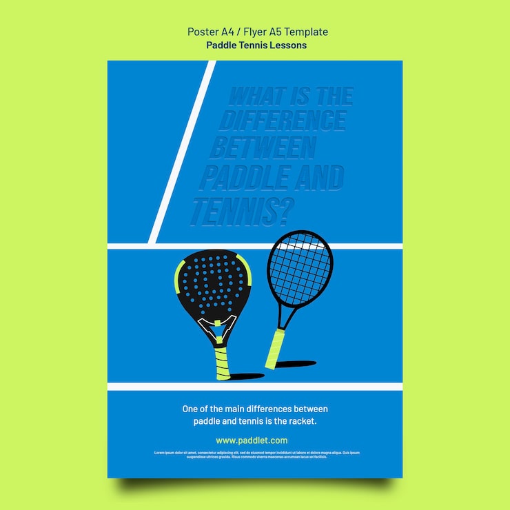 PSD gratuito modello di paddle tennis design piatto