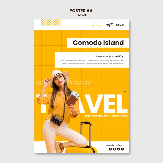 PSD gratuito modello di poster di vacanza