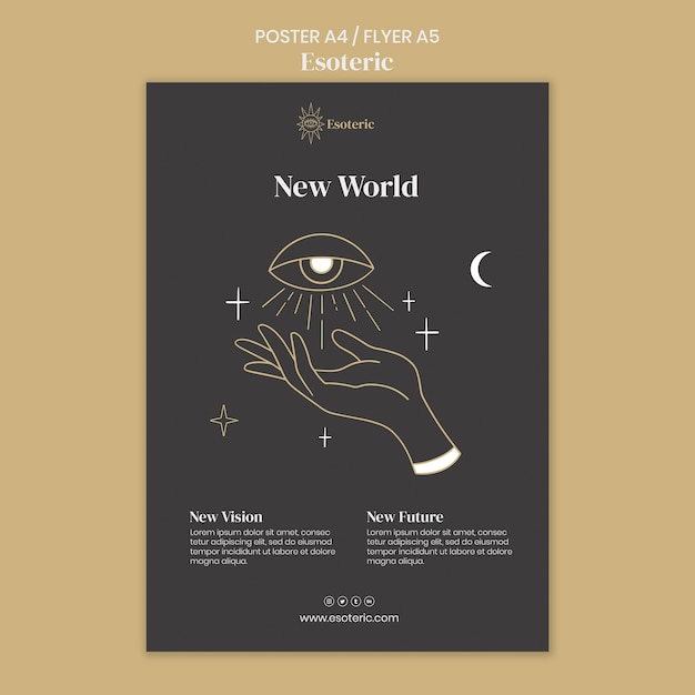 PSD gratuito modello di poster esoterico