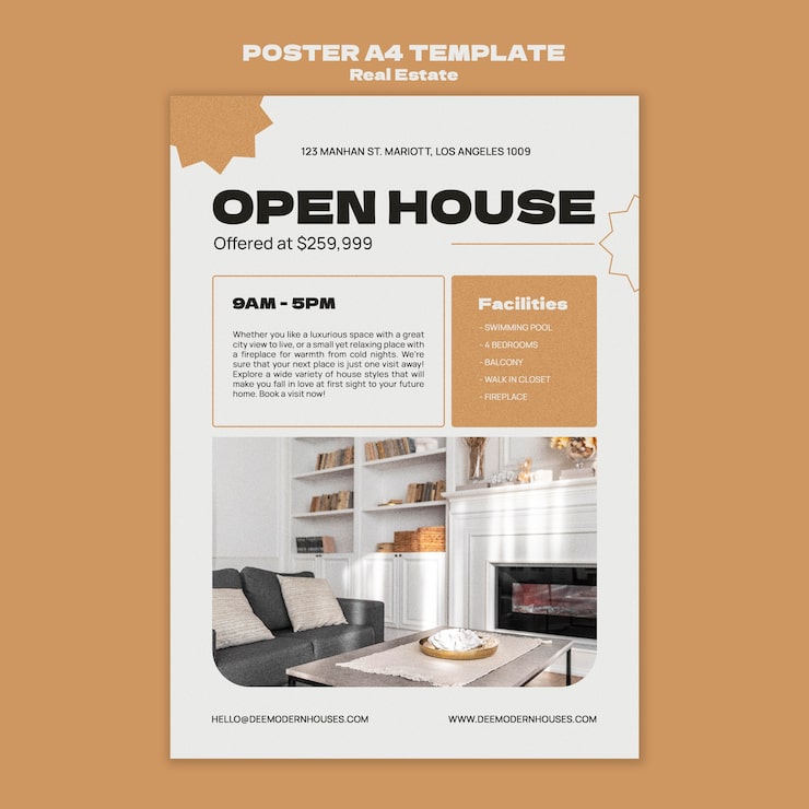 PSD gratuito modello di progettazione immobiliare design piatto