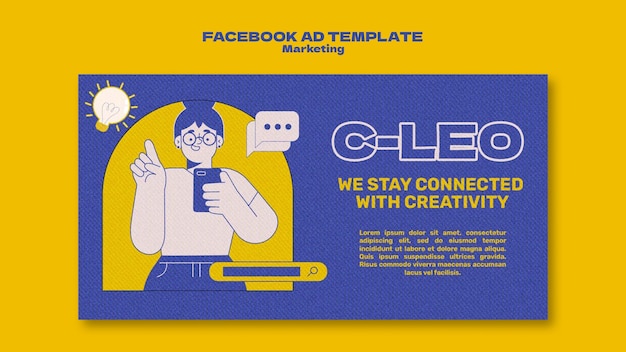 PSD gratuito modello facebook di strategia di marketing