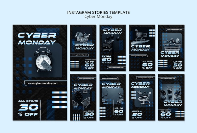 PSD gratuito modello gradiente cyber monday