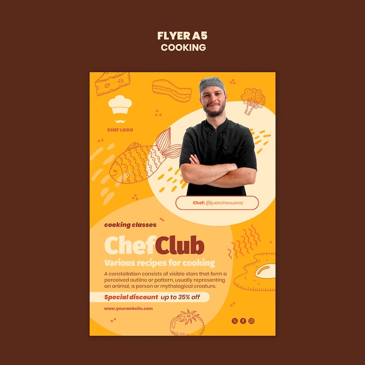PSD gratuito modello per cucinare cibo gustoso