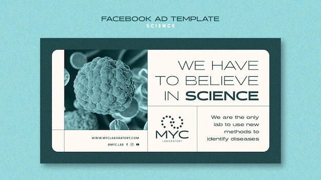 PSD gratuito modello scientifico di design piatto