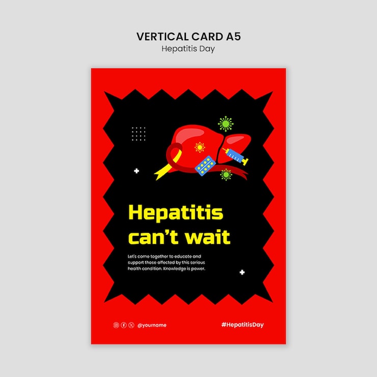 PSD gratuito modelo de concienciación sobre el día de la hepatitis de diseño plano
