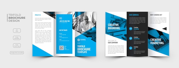 PSD gratuito modelo de folleto triple para empresas creativas