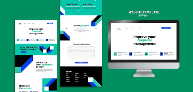 Gratis PSD moderne e-wallet websjabloon