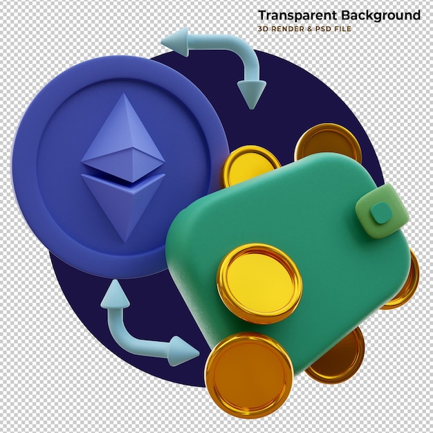 PSD gratuito monedero criptográfico virtual 3d ethereum