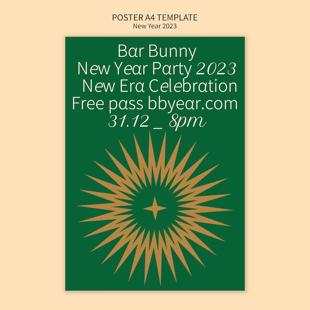 Gratis PSD nieuwjaar 2023 postersjabloon
