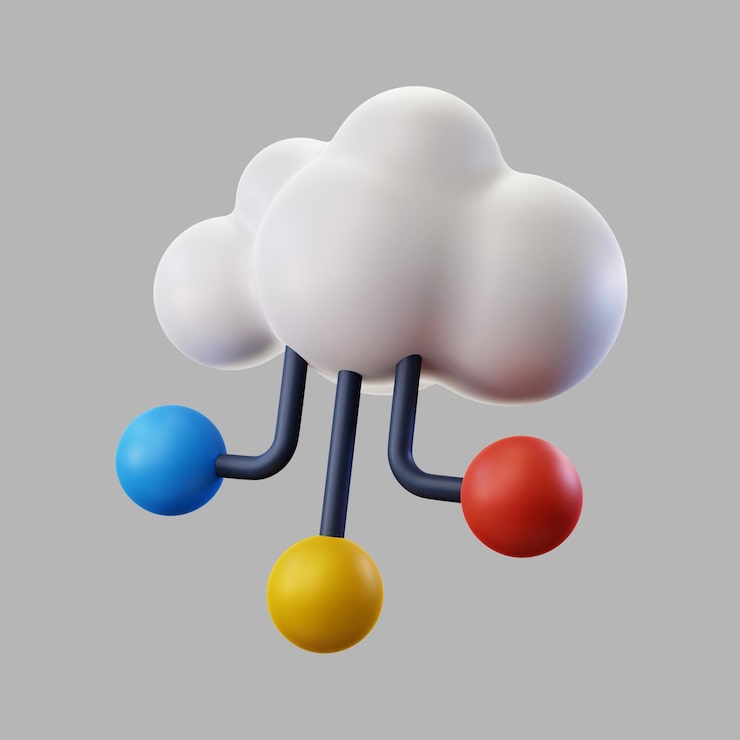 PSD gratuito nube 3d para almacenamiento de datos