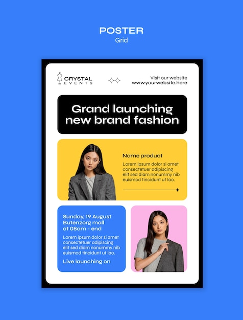 Gratis PSD ontwerp van het rastermodel