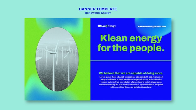 Gratis PSD ontwerpsjabloon voor gradiënt hernieuwbare energie