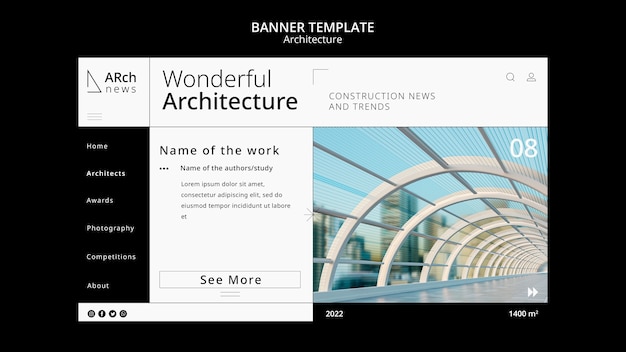 Gratis PSD ontwerpsjabloon voor moderne architectuur