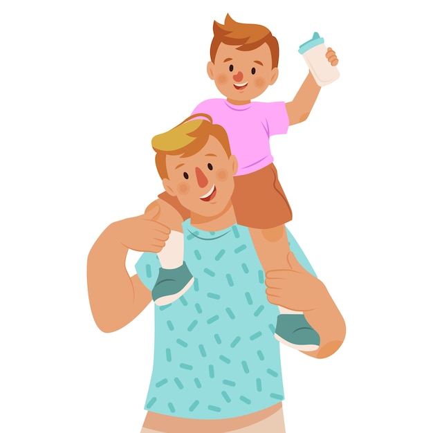 PSD gratuito padre e figlio isolati
