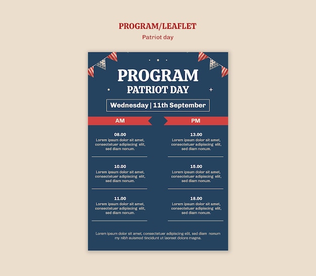 Gratis PSD patrioot dag sjabloon ontwerp