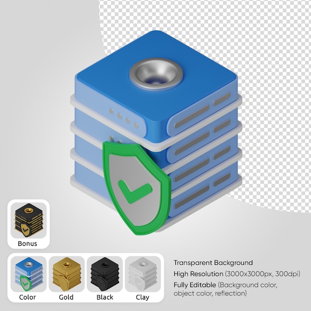 PSD Gratis perlindungan server 3d