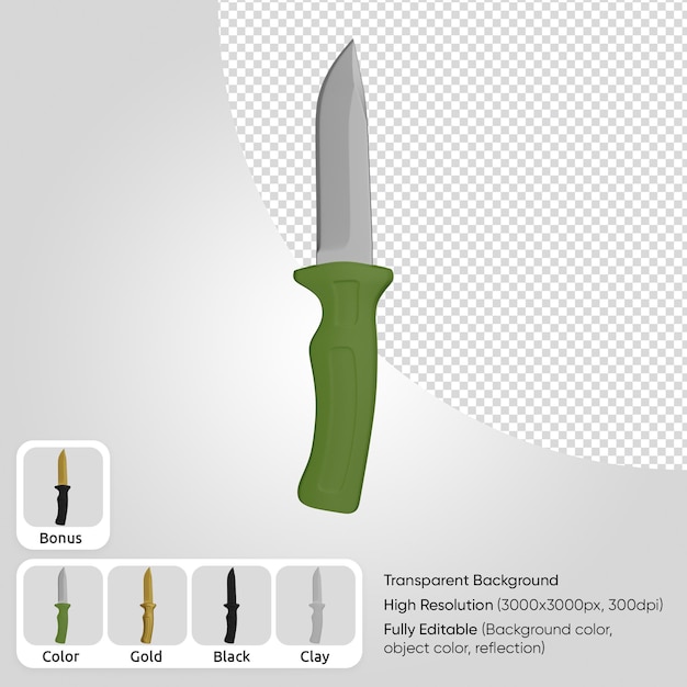 PSD Gratis pisau 3d