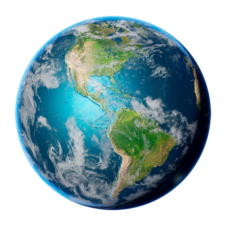 PSD gratuito el planeta bola de la tierra aislado