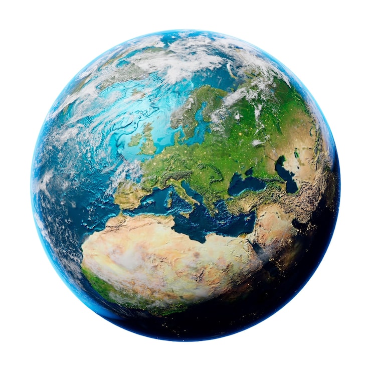 PSD gratuito el planeta bola de la tierra aislado