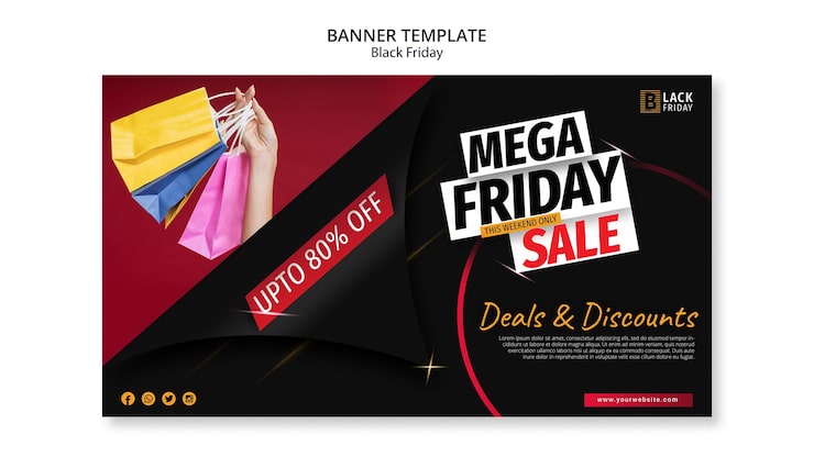PSD gratuito plantilla de banner de concepto de viernes negro