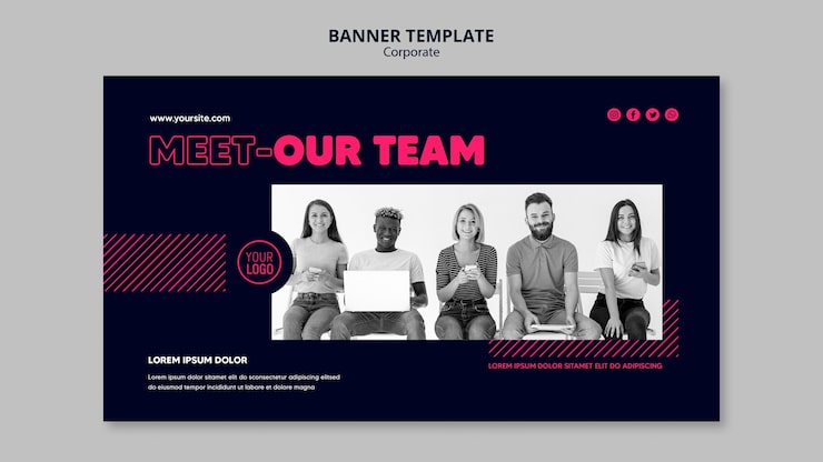 PSD gratuito plantilla de banner para equipo empresarial