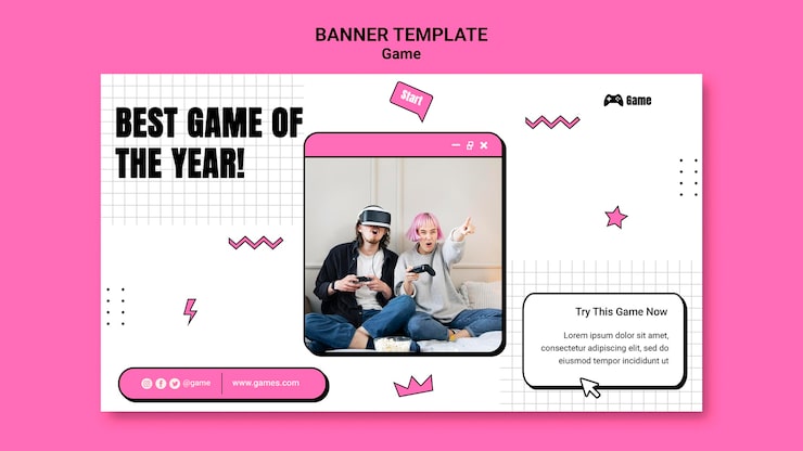 PSD gratuito plantilla de banner para jugar videojuegos.