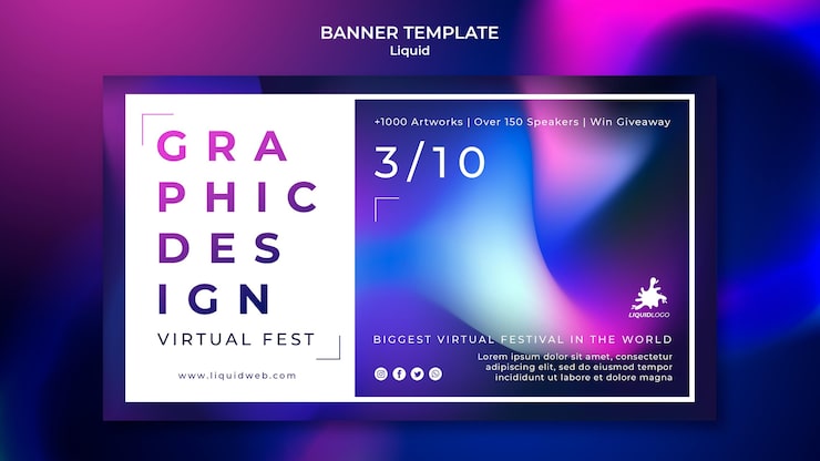 PSD gratuito plantilla de banner líquido
