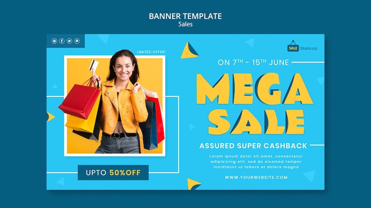 PSD gratuito plantilla de banner de venta de mega