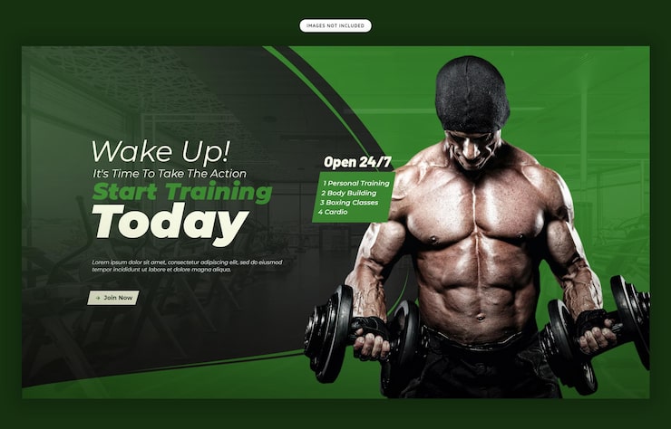 PSD gratuito plantilla de banner web para gimnasios y gimnasios