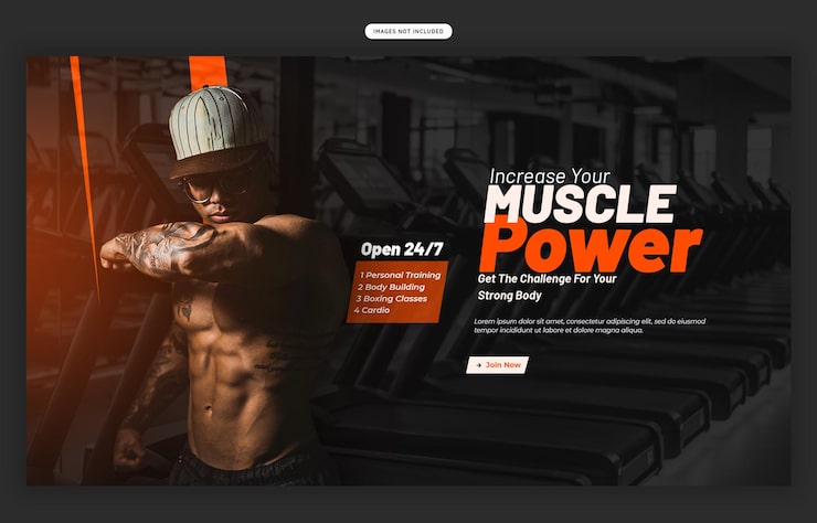 PSD gratuito plantilla de banner web para gimnasios y gimnasios