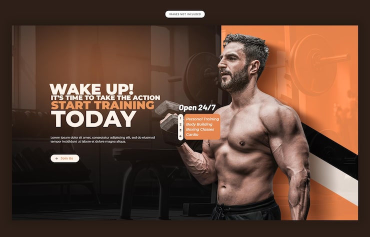 PSD gratuito plantilla de banner web para gimnasios y gimnasios