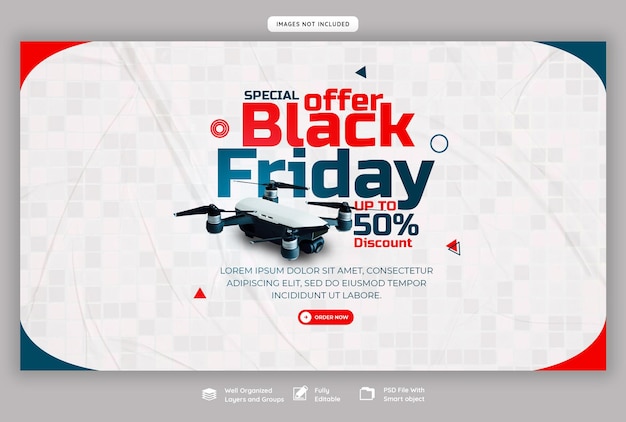 PSD gratuito plantilla de banner web de super venta de viernes negro