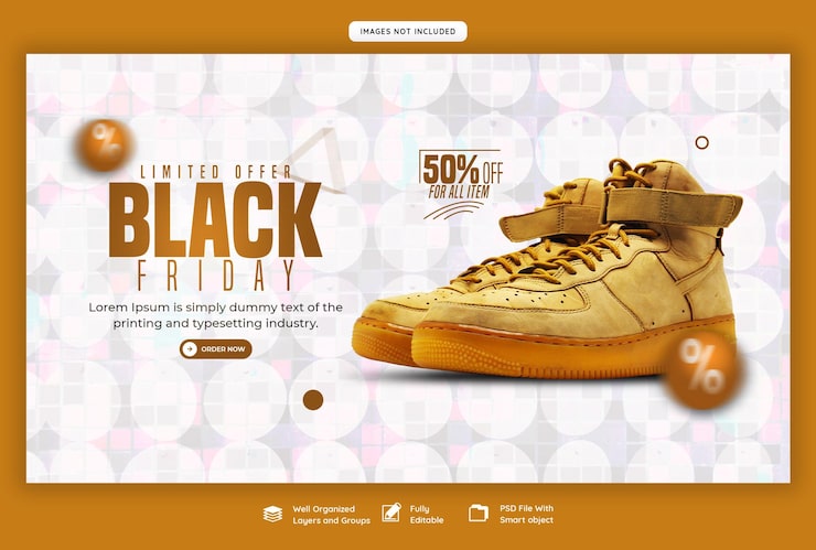 PSD gratuito plantilla de banner web de super venta de viernes negro