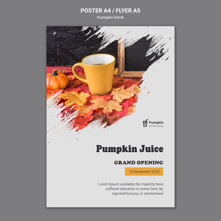 PSD gratuito plantilla de cartel de bebida de calabaza