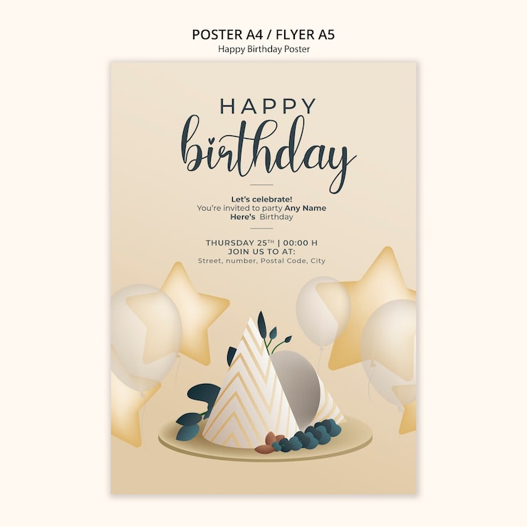 PSD gratuito plantilla de cartel de feliz cumpleaños